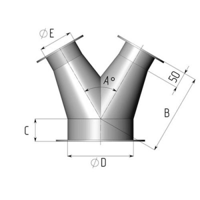 Титановые неравнопроходные Y-тройники 2000x3 мм ВТ1-0 ТУ